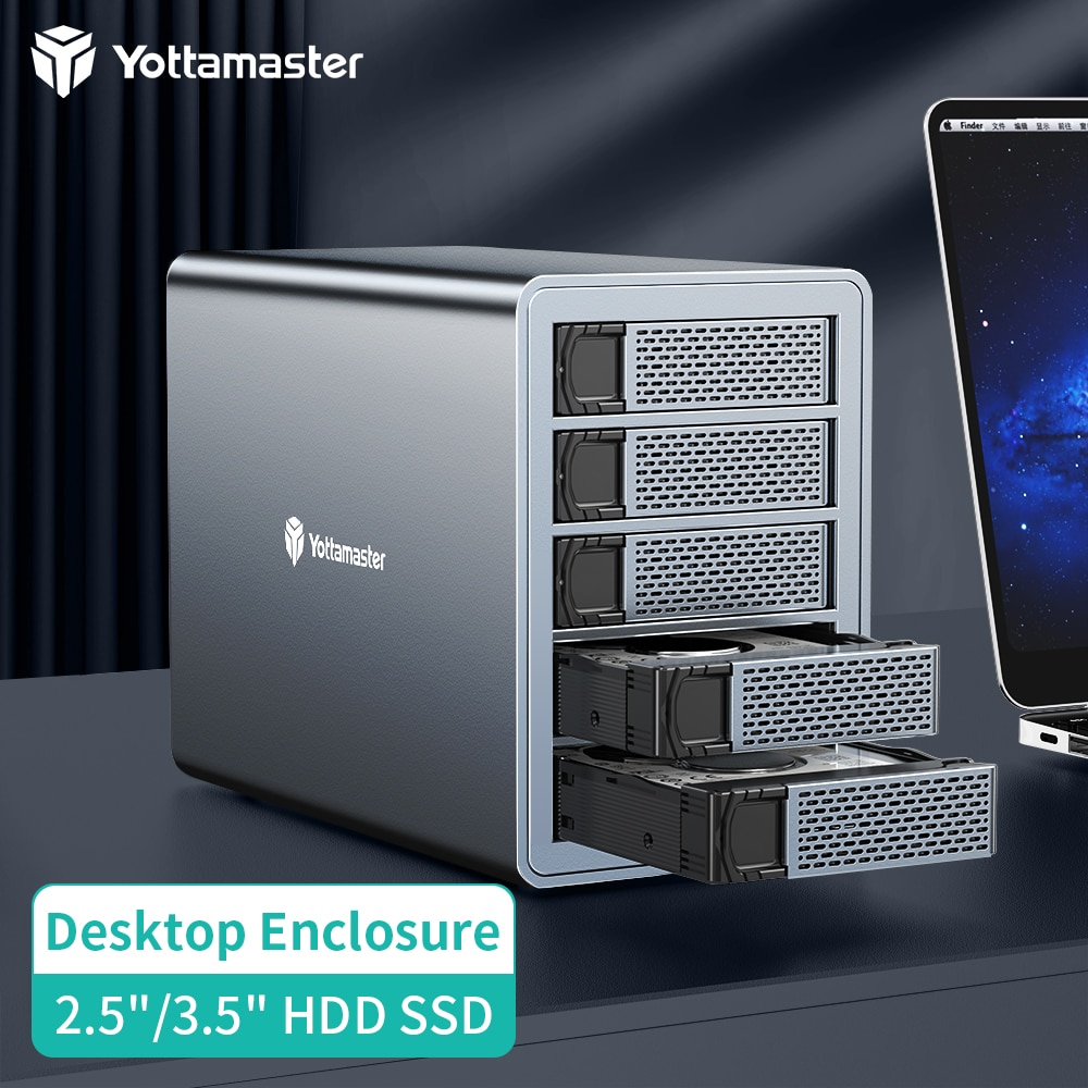 Yottamaster JBOD ϵ ũ Ŭ ȣȯ , 뷮 RAID, FS5C3 5Bay USB, USB3.1 (GEN2), CŸ, 2.5, 3.5 ġ, 80TB (Sing 16TB)